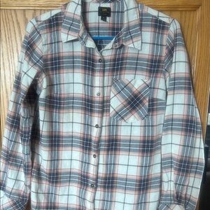 Lee Women's Plaid Button-Down Shirt in Cream, Gray & Pink